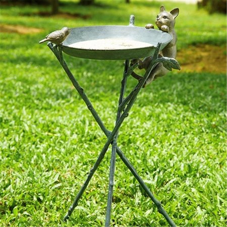 SPI Curious Cat & Bird Birdbath 33562